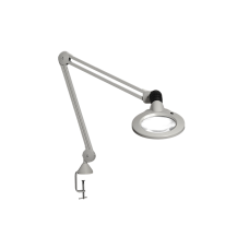 Luxo KFM LED, 45" arm, 3-D lens, and edge clamp mount, light grey