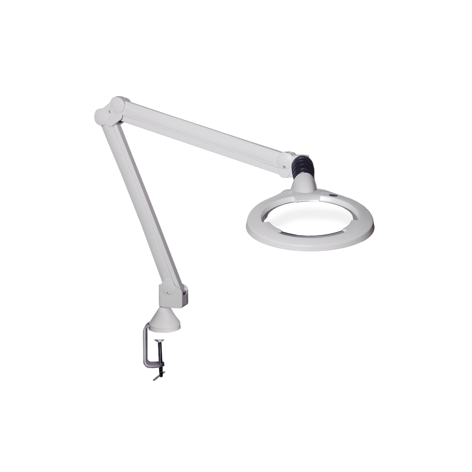Luxo Circus LED Magnifier 45" Arm w/ 5-Diopter, 6" Lens, Clamp Mount, White
